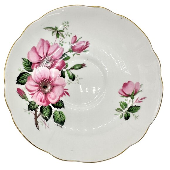 Regency English Bone China Pink Floral Teacup Saucer England Fine Porcelain - Picture 5 of 10